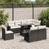 vidaXL Salon de jardin 9 pcs avec coussins noir r&eacute;sine tress&eacute;e
