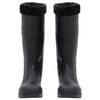vidaXL Bottes de pluie avec chaussettes amovibles noir taille 41 PVC