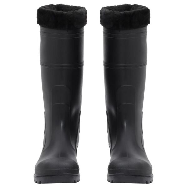 vidaXL Bottes de pluie avec chaussettes amovibles noir taille 41 PVC