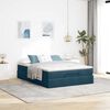vidaXL Cadre de lit ottoman avec matelas bleu fonc&eacute; 140x190 cm velours