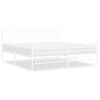 vidaXL Cadre de lit m&eacute;tal sans matelas et pied de lit blanc 183x213 cm