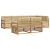 vidaXL Ensemble de canap&eacute;s d'ext&eacute;rieur 7 pcs Blanc et Beige Polyester