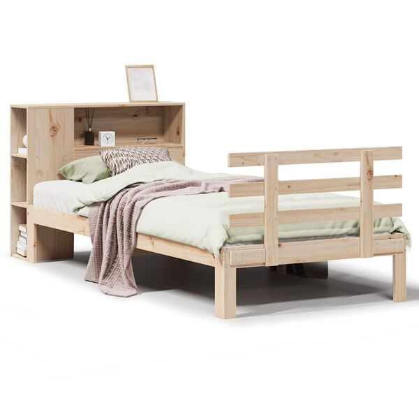 vidaXL Lit biblioth&egrave;que sans matelas 90x190 cm bois de pin massif
