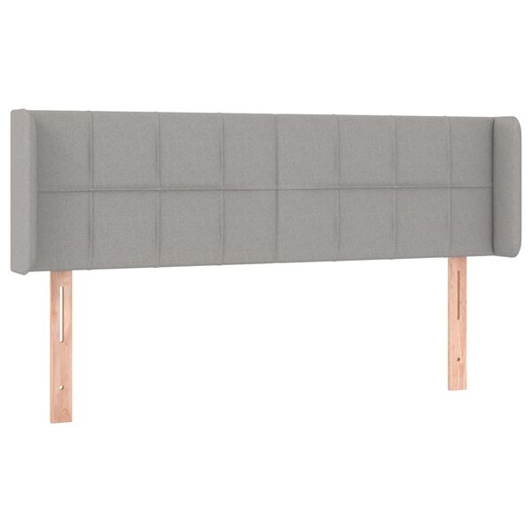 vidaXL T&ecirc;te de lit avec oreilles Gris clair 147x16x78/88 cm Tissu