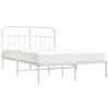 vidaXL Cadre de lit m&eacute;tal sans matelas et t&ecirc;te de lit blanc 135x190 cm