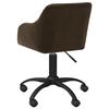 vidaXL Chaise pivotante de salle à manger Marron foncé Tissu