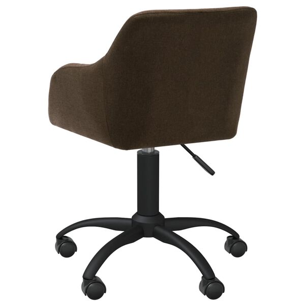 vidaXL Chaise pivotante de salle à manger Marron foncé Tissu
