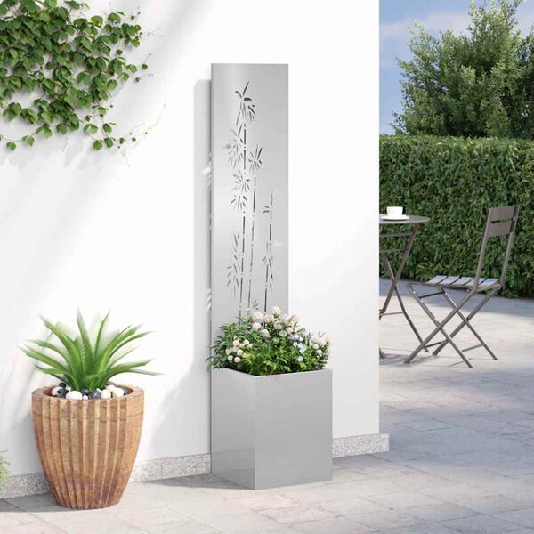 vidaXL Écran de confidentialité de jardin Floral Argent 32 x 140 cm