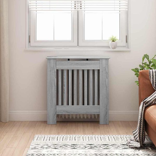 vidaXL Cache-Radiateur Gris Sonoma 78 x 19 x 81,5 cm Bois d'ing&eacute;nierie