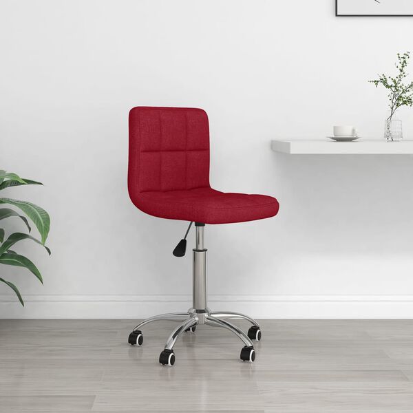 vidaXL Chaise pivotante de bureau Rouge bordeaux Tissu