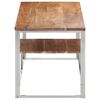 vidaXL Table basse argent&eacute; acier inoxydable et bois massif d'acacia