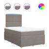 vidaXL Sommier &agrave; lattes de lit avec matelas Taupe 120x200 cm Tissu