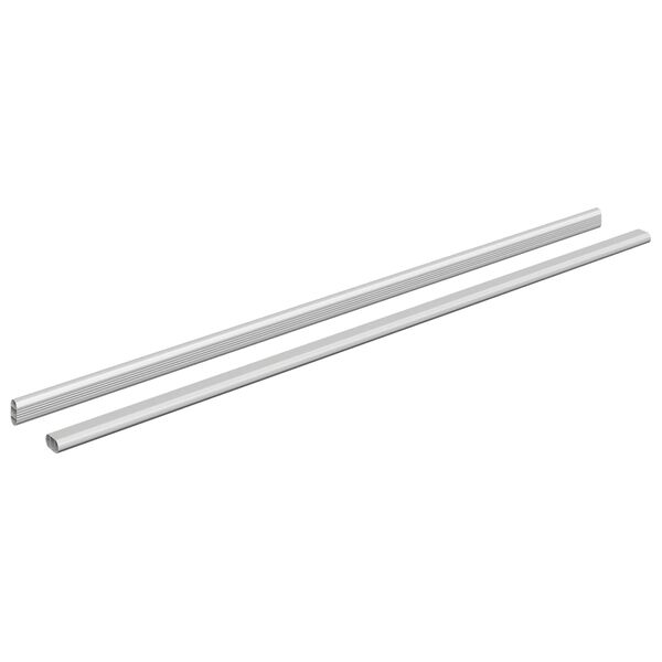vidaXL Tige de placard 2 pcs Argent&eacute; 764 x 15 x 29 mm