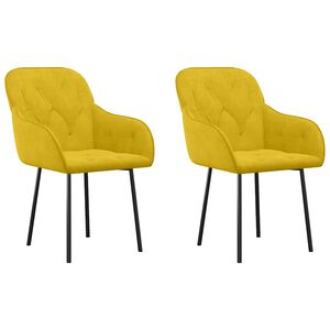 vidaXL Chaises &agrave; manger lot de 2 Jaune Velours