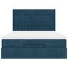 vidaXL Cadre de lit ottoman avec matelas bleu fonc&eacute; 140x190 cm velours