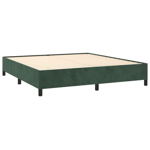 vidaXL Sommier &agrave; lattes de lit et matelas Vert fonc&eacute; 180x200cm Velours