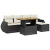 vidaXL Salon de jardin 6 pcs avec coussins noir r&eacute;sine tress&eacute;e