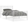 vidaXL Cadre de lit m&eacute;tal sans matelas et pied de lit blanc 100x190 cm