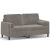 vidaXL Canap&eacute; 2 places oreillers et coussins Gris clair 140 cm Velours