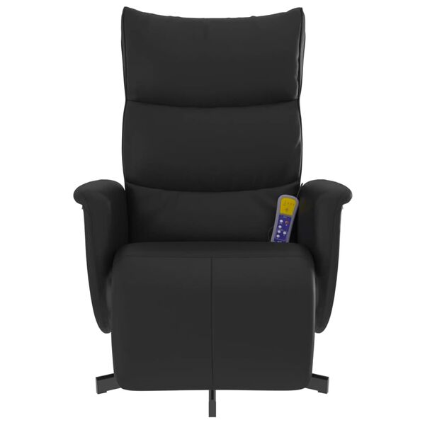 vidaXL Fauteuil inclinable de massage repose-pieds noir similicuir