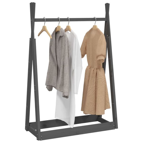 vidaXL Porte-v&ecirc;tements Gris 100x45x150 cm Bois de pin massif