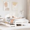 vidaXL Cadre de lit sans matelas blanc 135x190 cm bois de pin massif