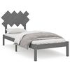 vidaXL Cadre de lit Gris 90x190 cm Simple Bois massif
