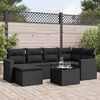 vidaXL Salon de jardin 7 pcs avec coussins noir r&eacute;sine tress&eacute;e