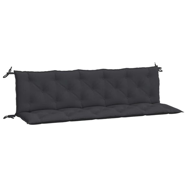 vidaXL Coussins de banc jardin lot de 2 noir 180x50x7 cm tissu Oxford
