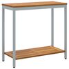 vidaXL Table de jardin avec stockage Naturel et gris 80 x 35 x 75 cm