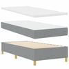 vidaXL Lit &agrave; ressorts avec matelas Gris clair 80 x 200 cm tissu