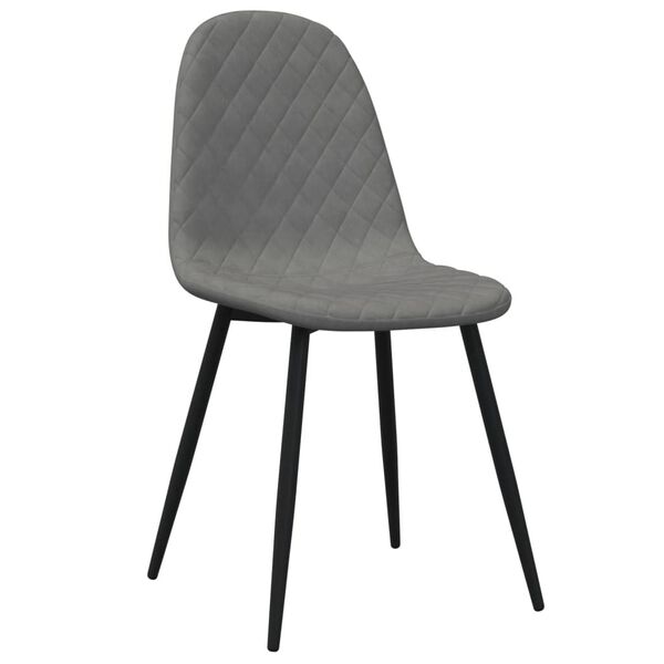 vidaXL Chaises &agrave; manger lot de 4 Gris clair Velours