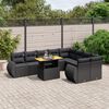 vidaXL Salon de jardin 10 pcs avec coussins noir r&eacute;sine tress&eacute;e