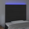 vidaXL T&ecirc;te de lit &agrave; LED Noir 80x5x118/128 cm Velours
