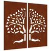 vidaXL D&eacute;corations murales jardin 2 pcs 105x55 cm design d'arbre