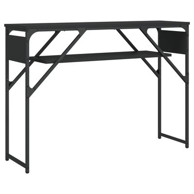 vidaXL Table console avec étagère noir 105x30x75 cm bois d'ingénierie