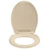 vidaXL Si&egrave;ge de toilette &agrave; fermeture en douceur Beige Ovale