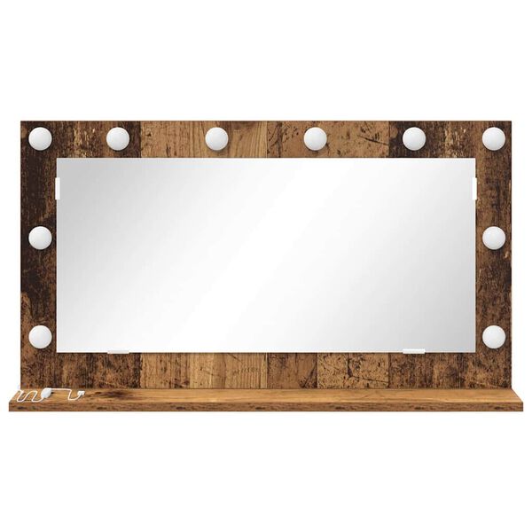 vidaXL Miroir de vanit&eacute; Rectangulaire Bois ancien 80 x 45 x 18 cm