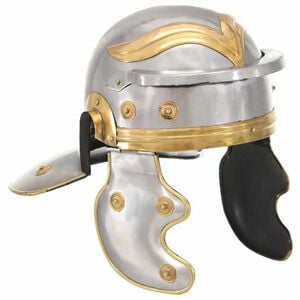 vidaXL Casque de soldat romain antique pour GN Argent&eacute; Acier