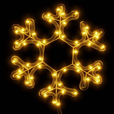 vidaXL Figure de flocon de neige de Noël et 48 LED Blanc chaud 27x27cm