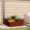 vidaXL Cache-pot de jardin Rouill&eacute; 100 x 100 x 48 cm Acier patin&eacute;