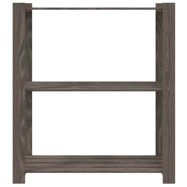 vidaXL Support de rangement &agrave; 3 niveaux gris 80x38x90 cm bois de pin
