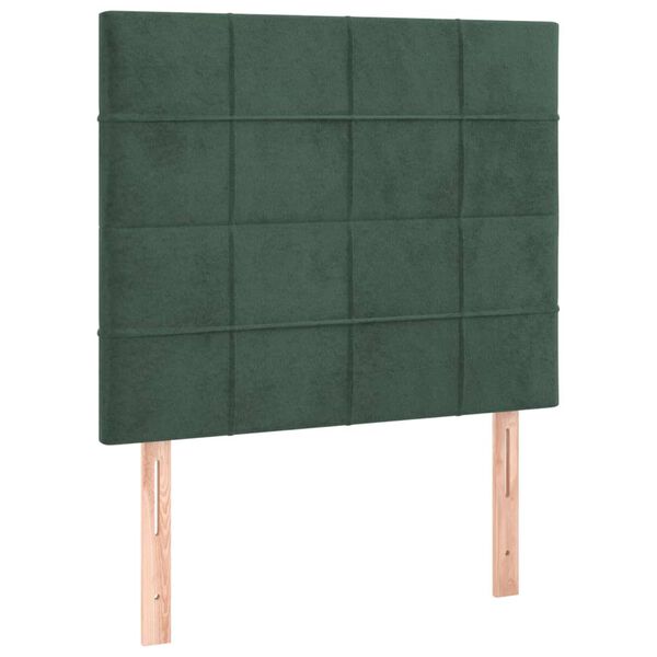 vidaXL T&ecirc;te de lit Vert fonc&eacute; 90x5x118/128 cm Velours