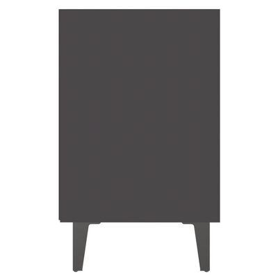 vidaXL Table de chevet avec pieds en métal gris 40x30x50 cm