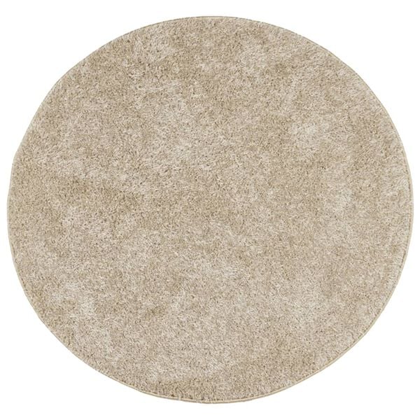 vidaXL Tapis ISTAN à poils longs aspect brillant beige Ø 120 cm