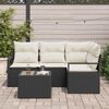 vidaXL Ensemble de canap&eacute; de jardin avec coussin 5 pcs Marron et Cr&egrave;me