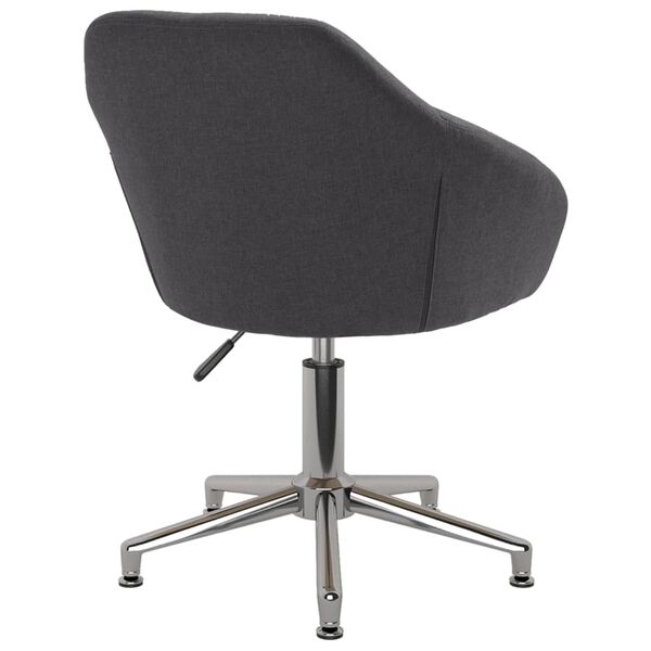 vidaXL Chaise pivotante &agrave; manger Gris fonc&eacute; Tissu