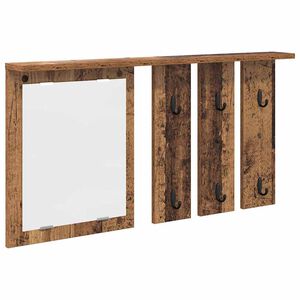 vidaXL Porte-manteau mural avec &eacute;tag&egrave;re Bois ancien 85 x 10 x 45 cm