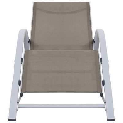 vidaXL Chaise longue textilène et aluminium taupe
