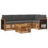 vidaXL Ensemble de canap&eacute; d'angle 5 pcs Naturel et Anthracite